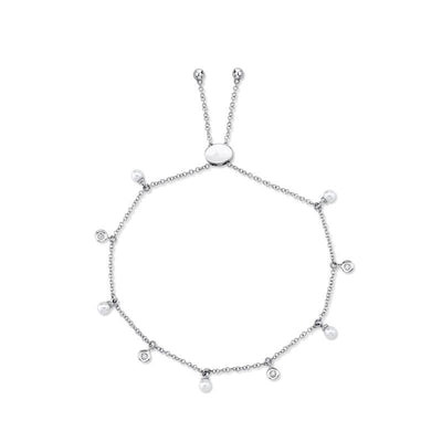 Diamond & Pearl Bolo Bracelet