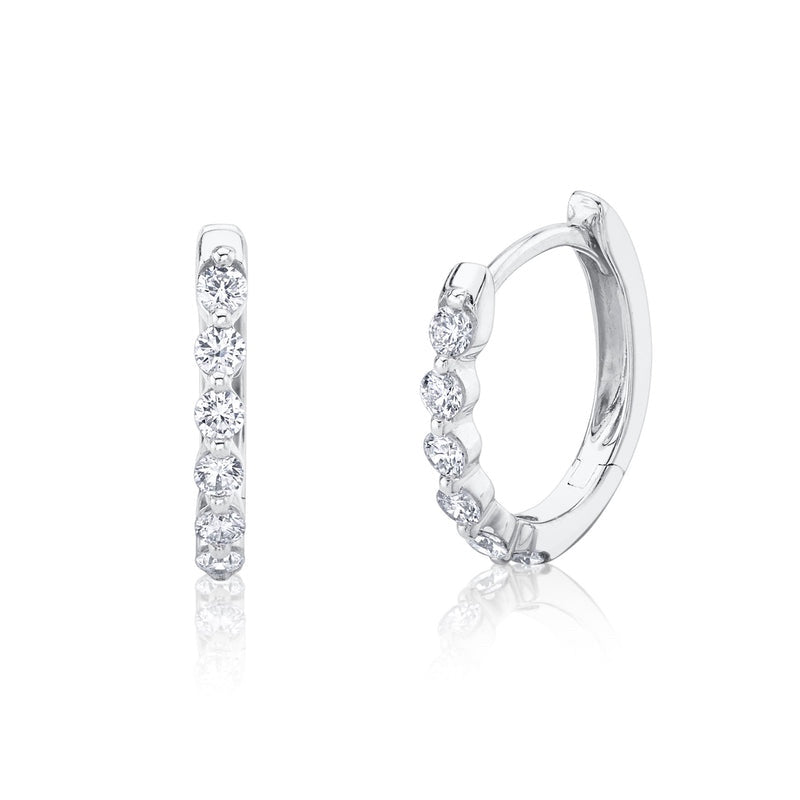 Oval Diamond Huggie Earring
