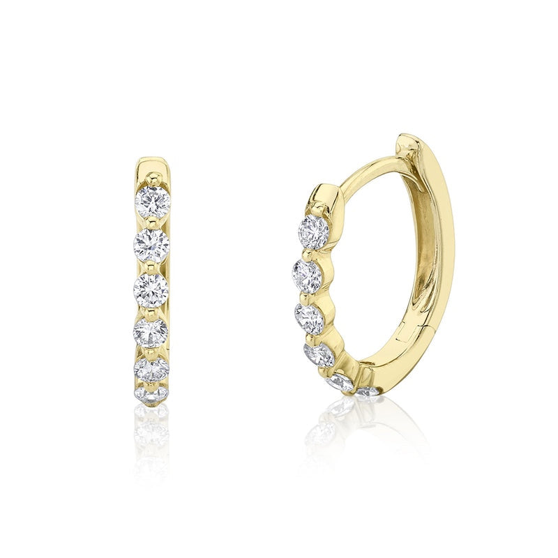 Oval Diamond Huggie Earring