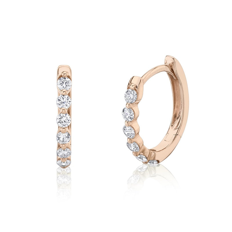 Oval Diamond Huggie Earring