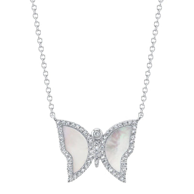 Mother of Pearl Butterfly Necklace