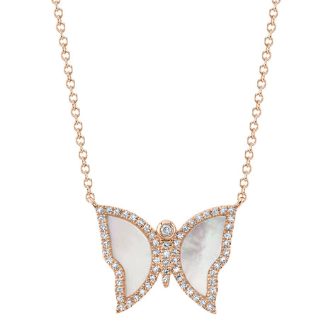 Mother of Pearl Butterfly Necklace