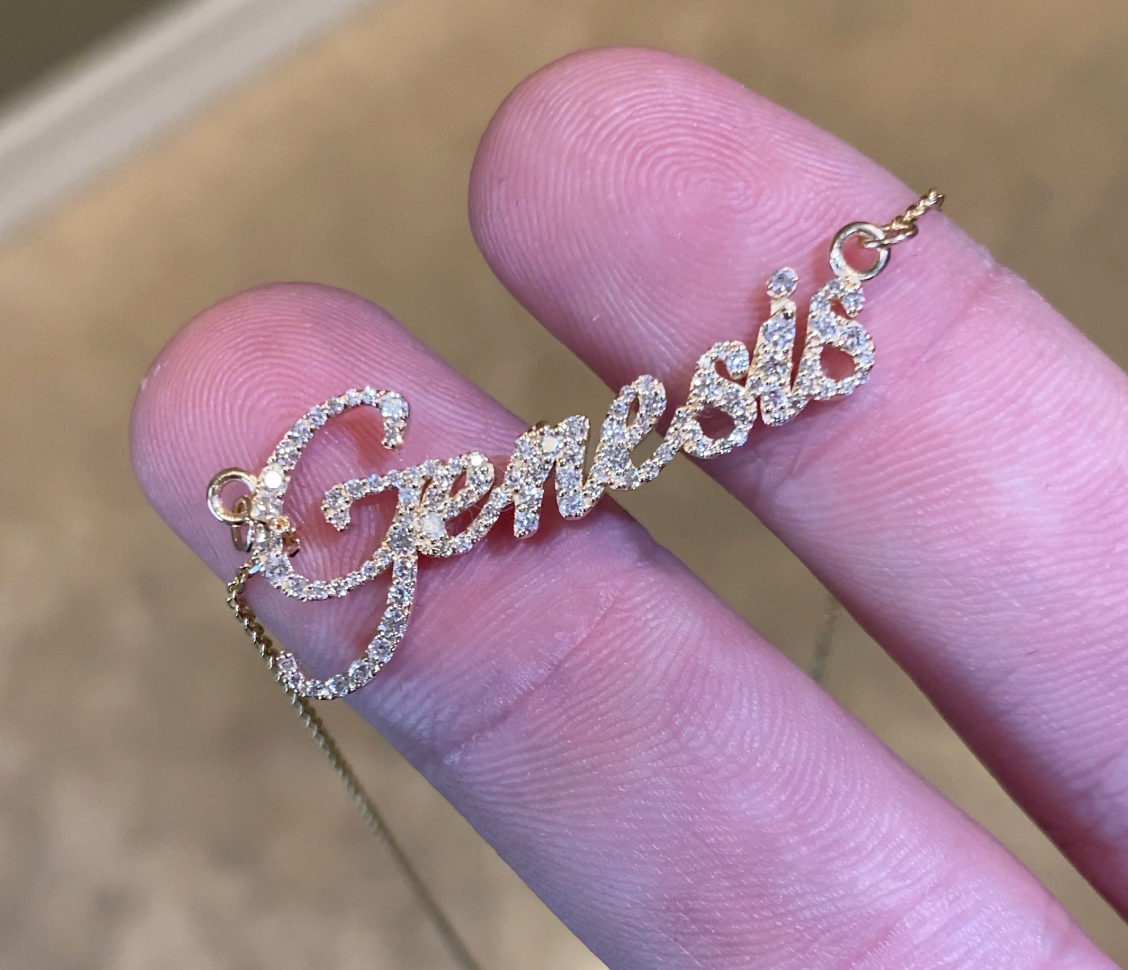 Diamond Nameplate Necklace