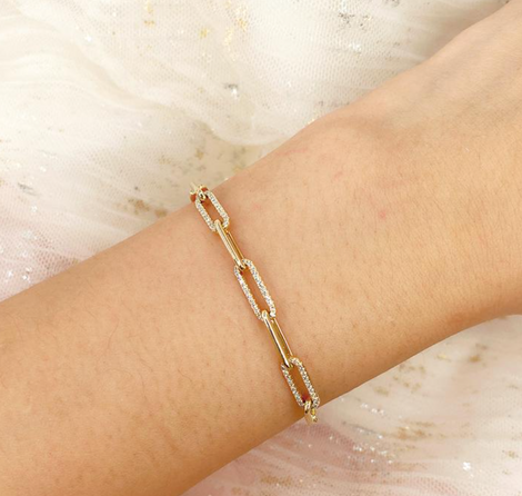 Diamond Link Bolo Bracelet