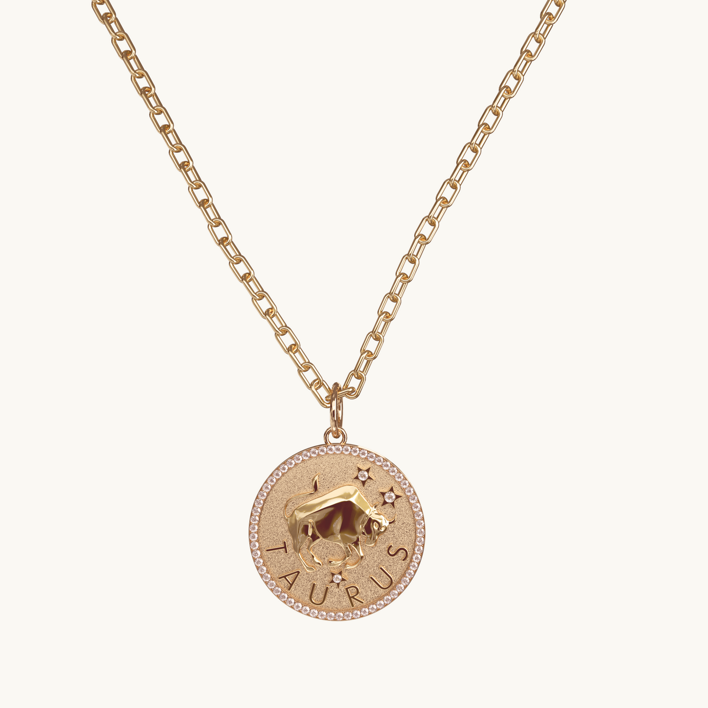 14k Gold Diamond Zodiac Necklace Charm