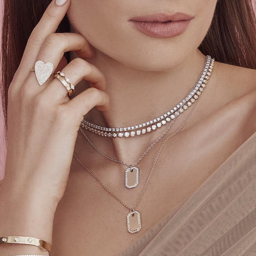 3.53CT DIAMOND BEZEL NECKLACE