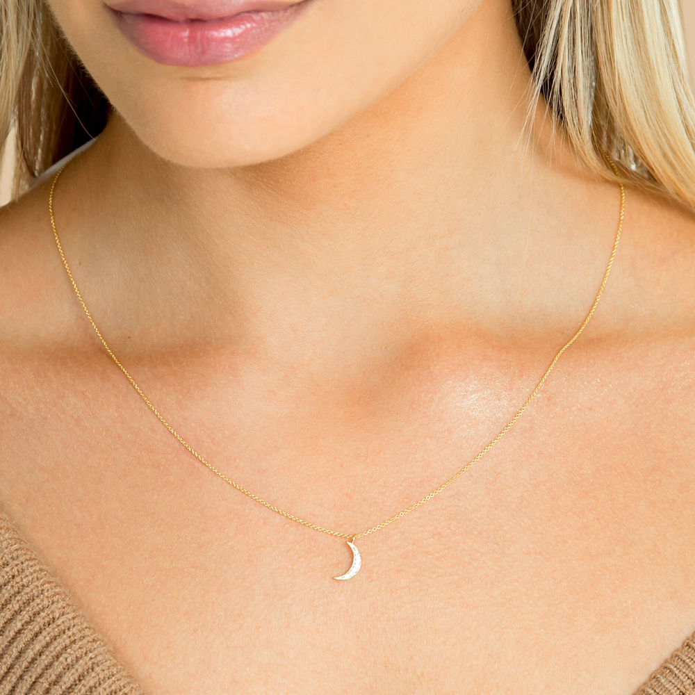 Diamond Half Moon Necklace
