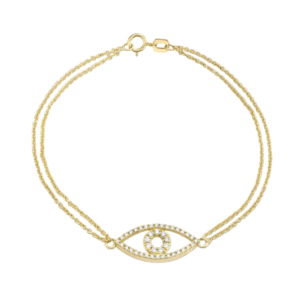 Double Chain Evil Eye Bracelet