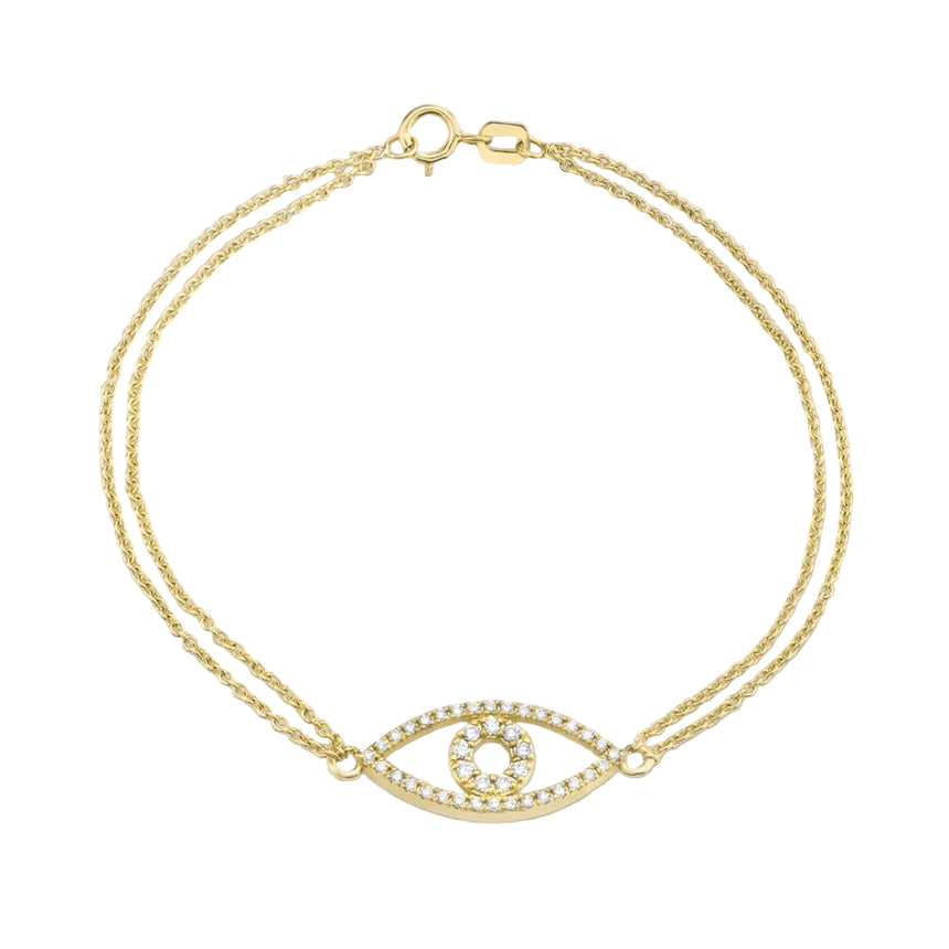 Double Chain Evil Eye Bracelet