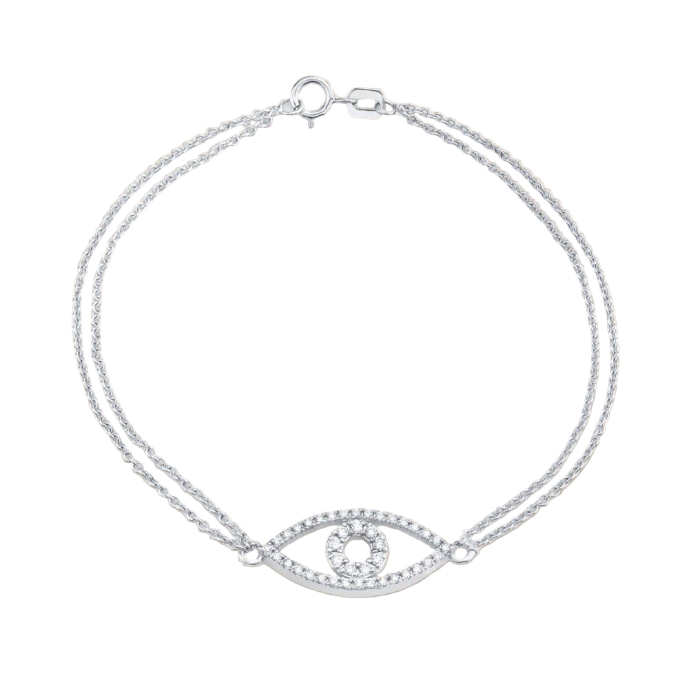 Double Chain Evil Eye Bracelet