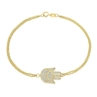 Double Chain Hamsa Bracelet.
