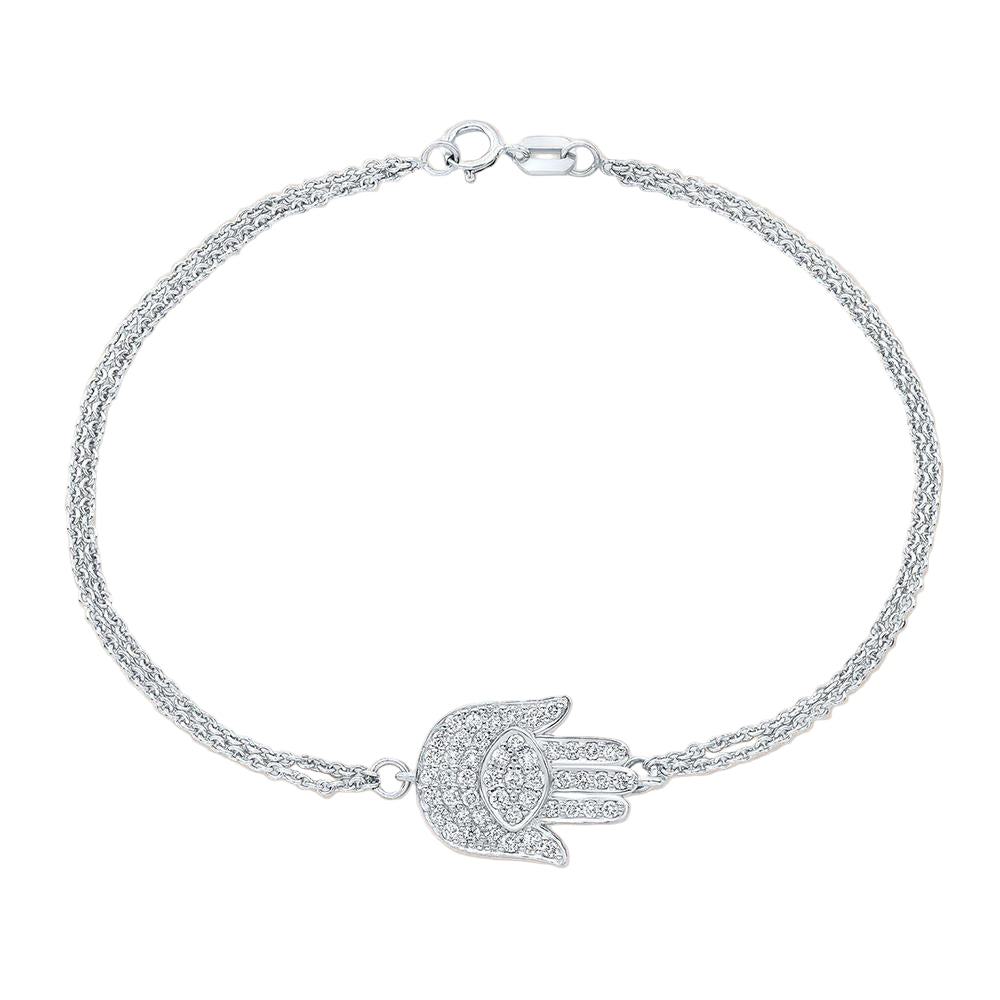 Double Chain Hamsa Bracelet.