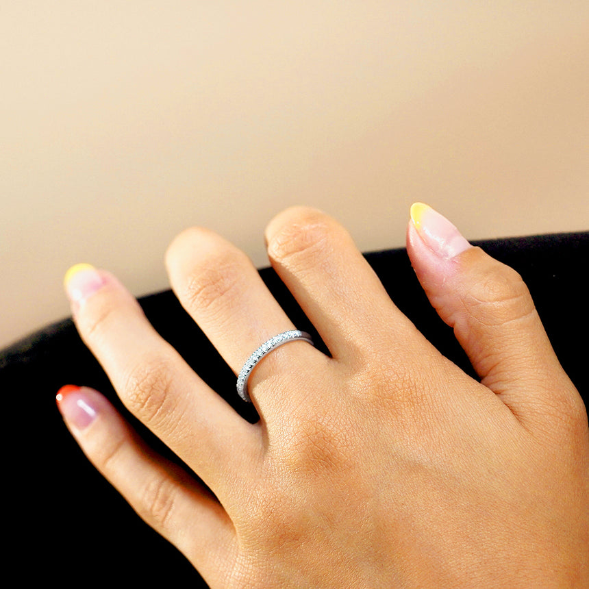 0.18 Ct Half Diamond Eternity Ring