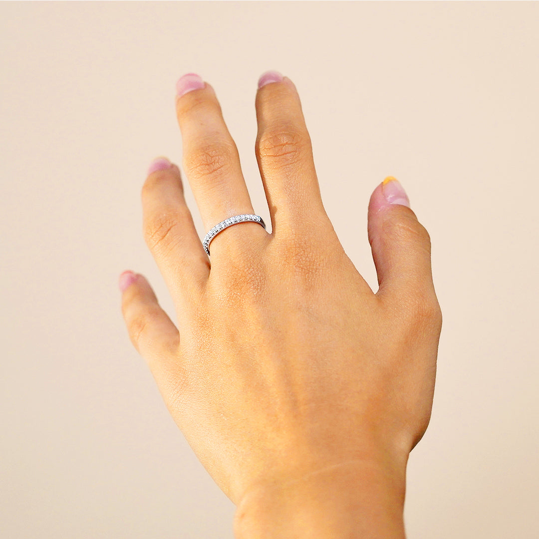 0.25 Ct Half Diamond Eternity Ring