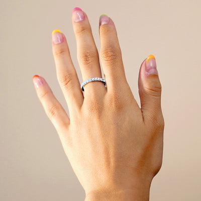 0.73 Ct Half Diamond Eternity Ring