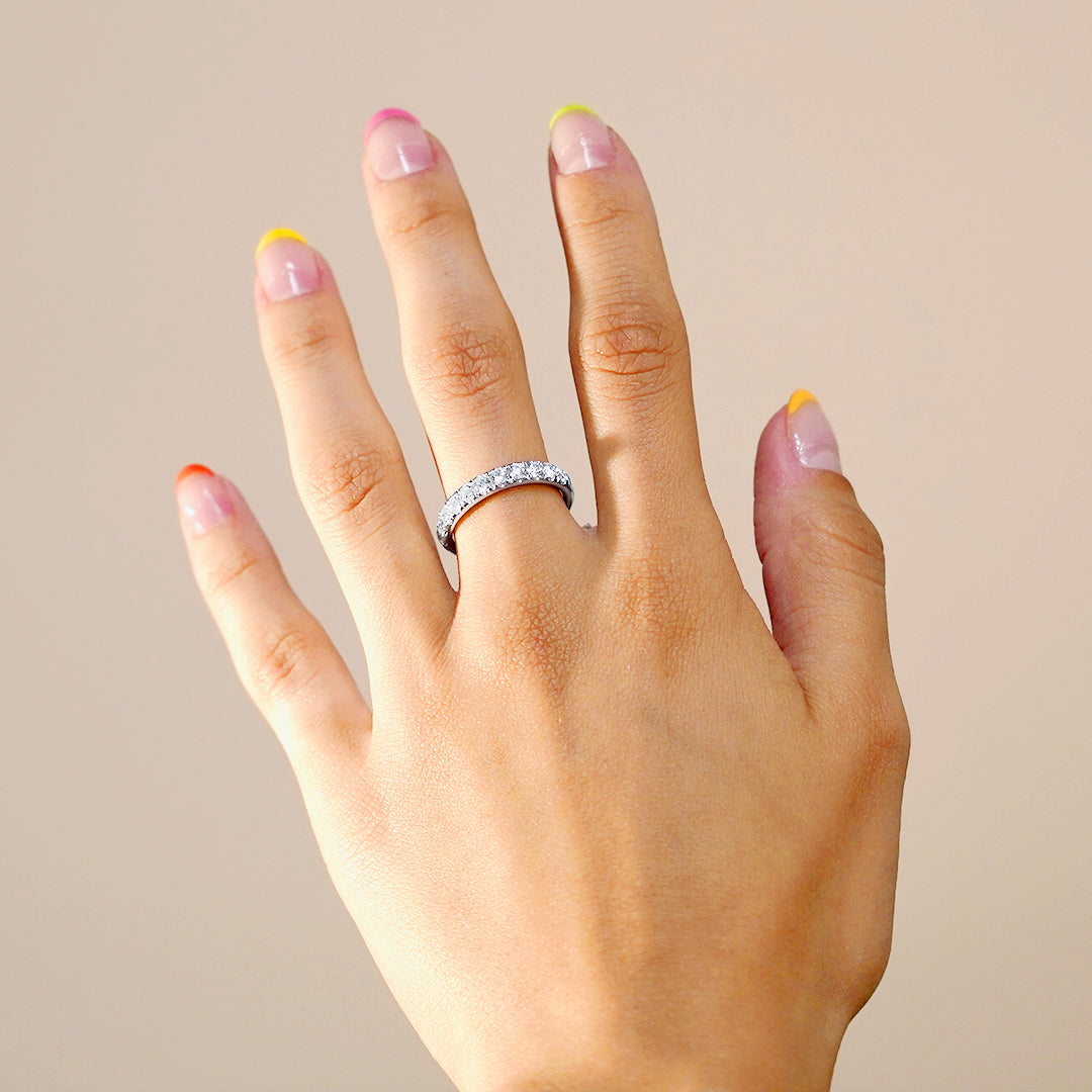 0.90 Ct Half Diamond Eternity Ring