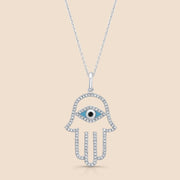 Diamond Hamsa Eye Necklace