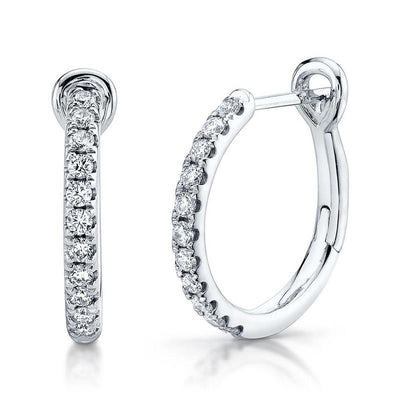 Diamond Lined Hoop Earrings