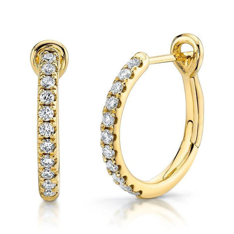 Diamond Lined Hoop Earrings