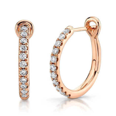 Diamond Lined Hoop Earrings