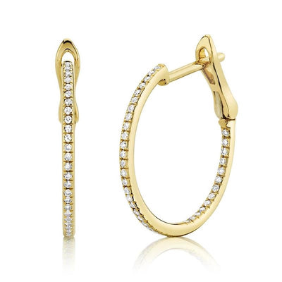 Double Diamond Hoop Earring