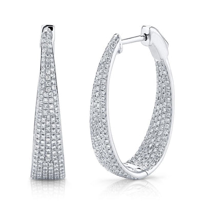 Kaitlyn Diamond Pave Oval Hoop Earring