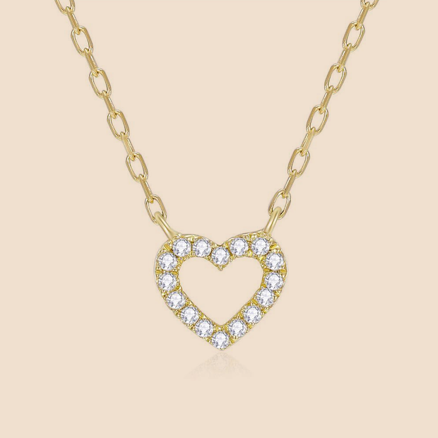 Dainty Diamond Heart Necklace