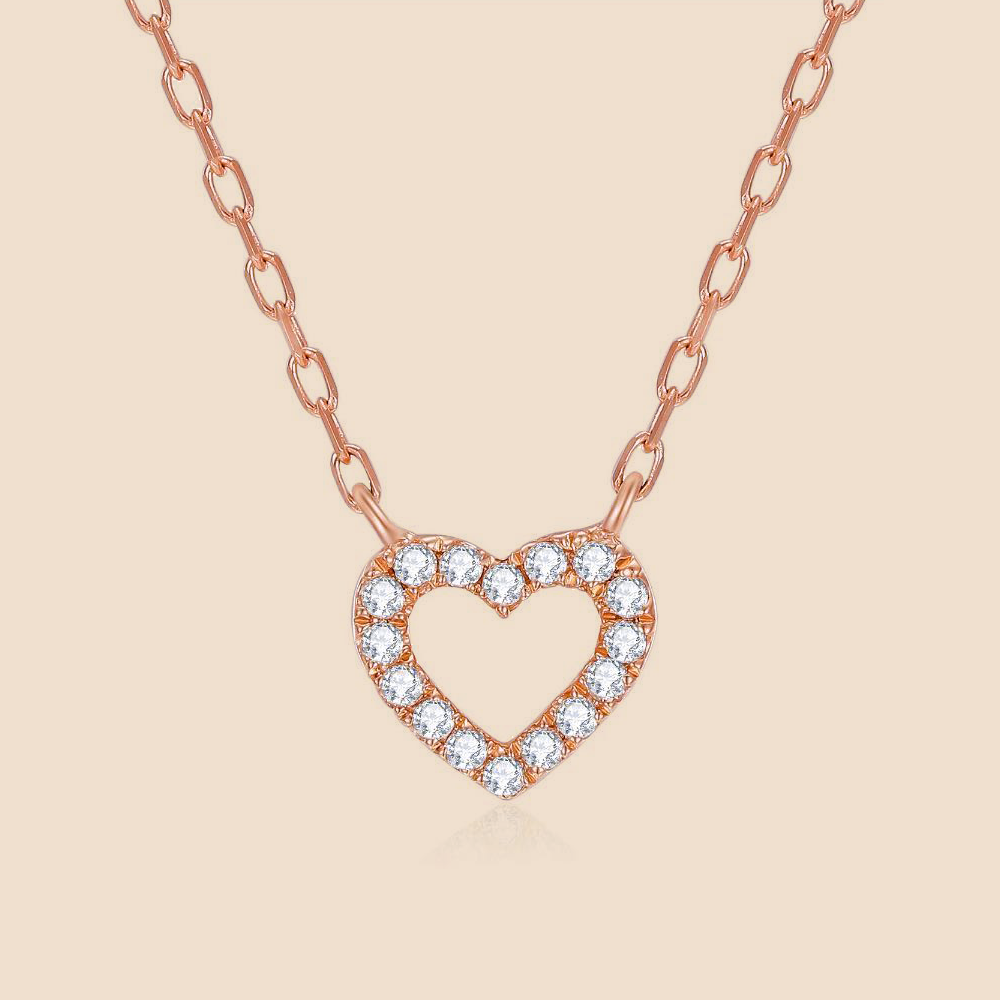 Dainty Diamond Heart Necklace