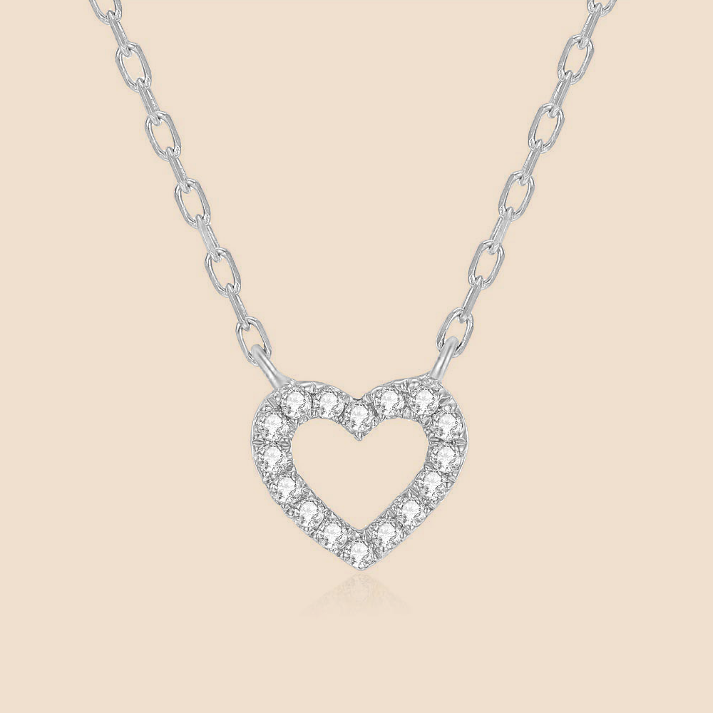 Dainty Diamond Heart Necklace
