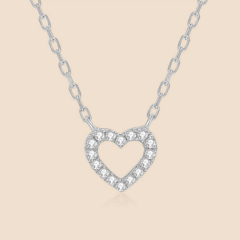 Dainty Diamond Heart Necklace
