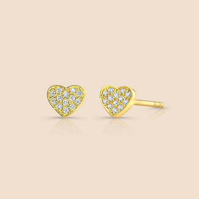 Mini Heart Diamond Studs