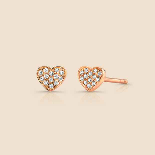 Mini Heart Diamond Studs