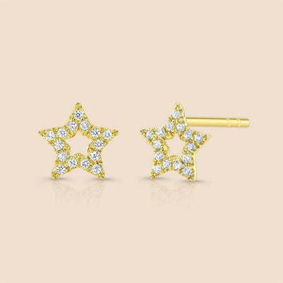 Outline Star Diamond Studs Earring