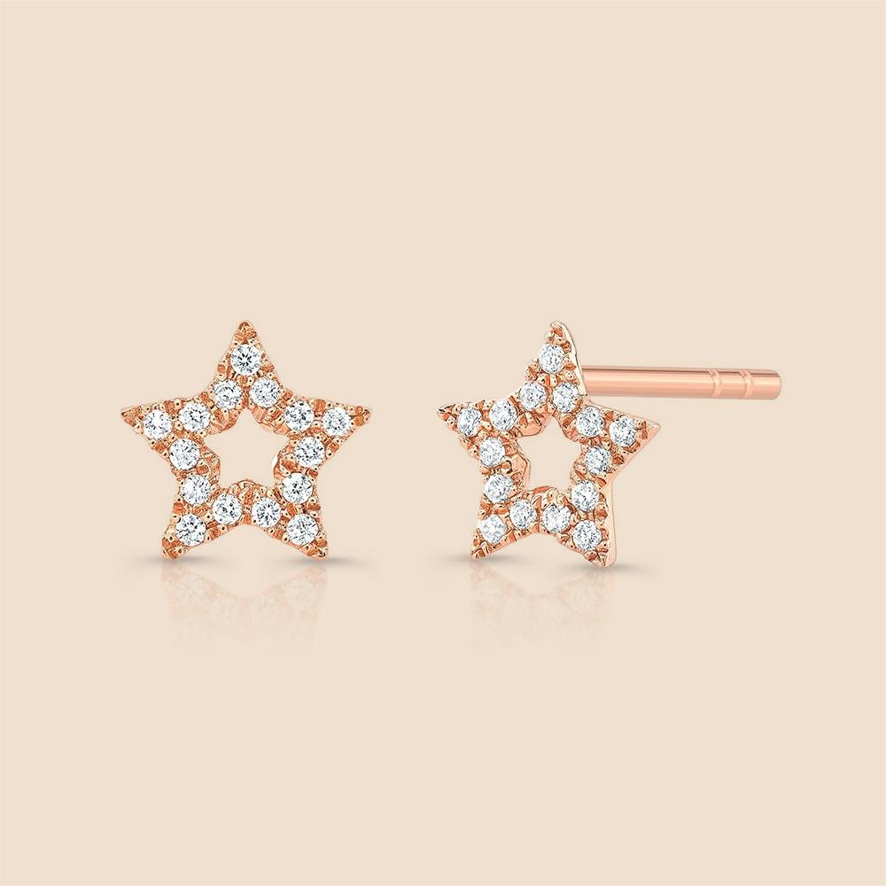 Outline Star Diamond Studs Earring