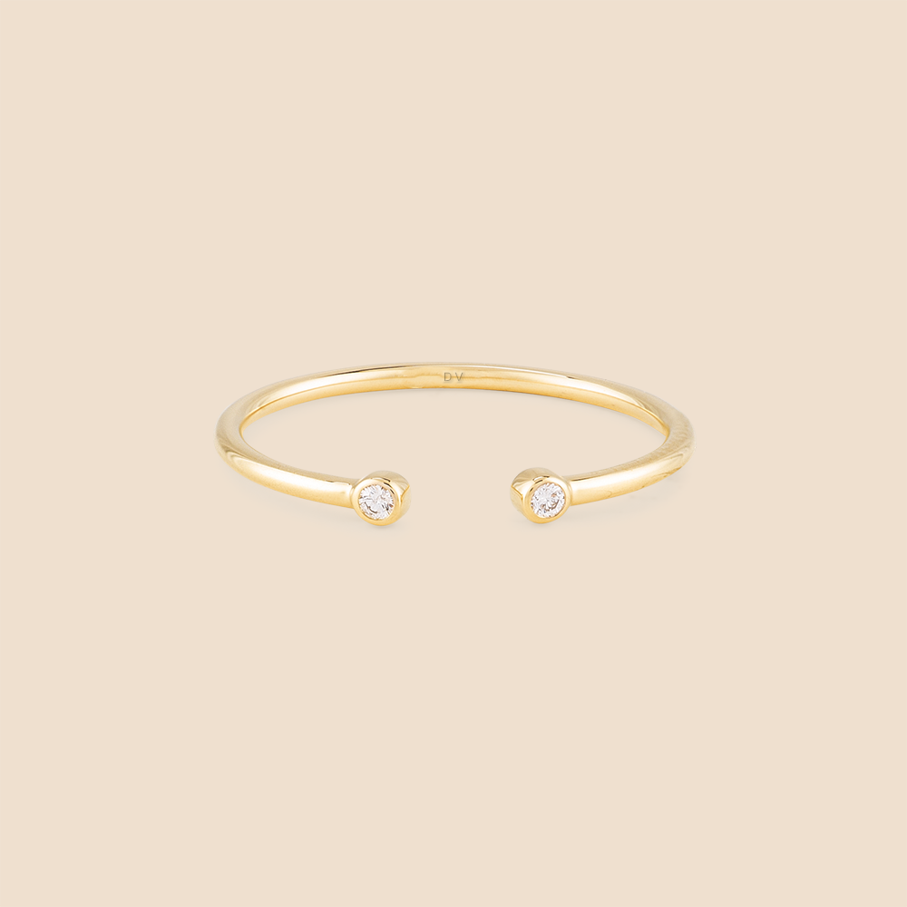 Two Diamond Open Ring