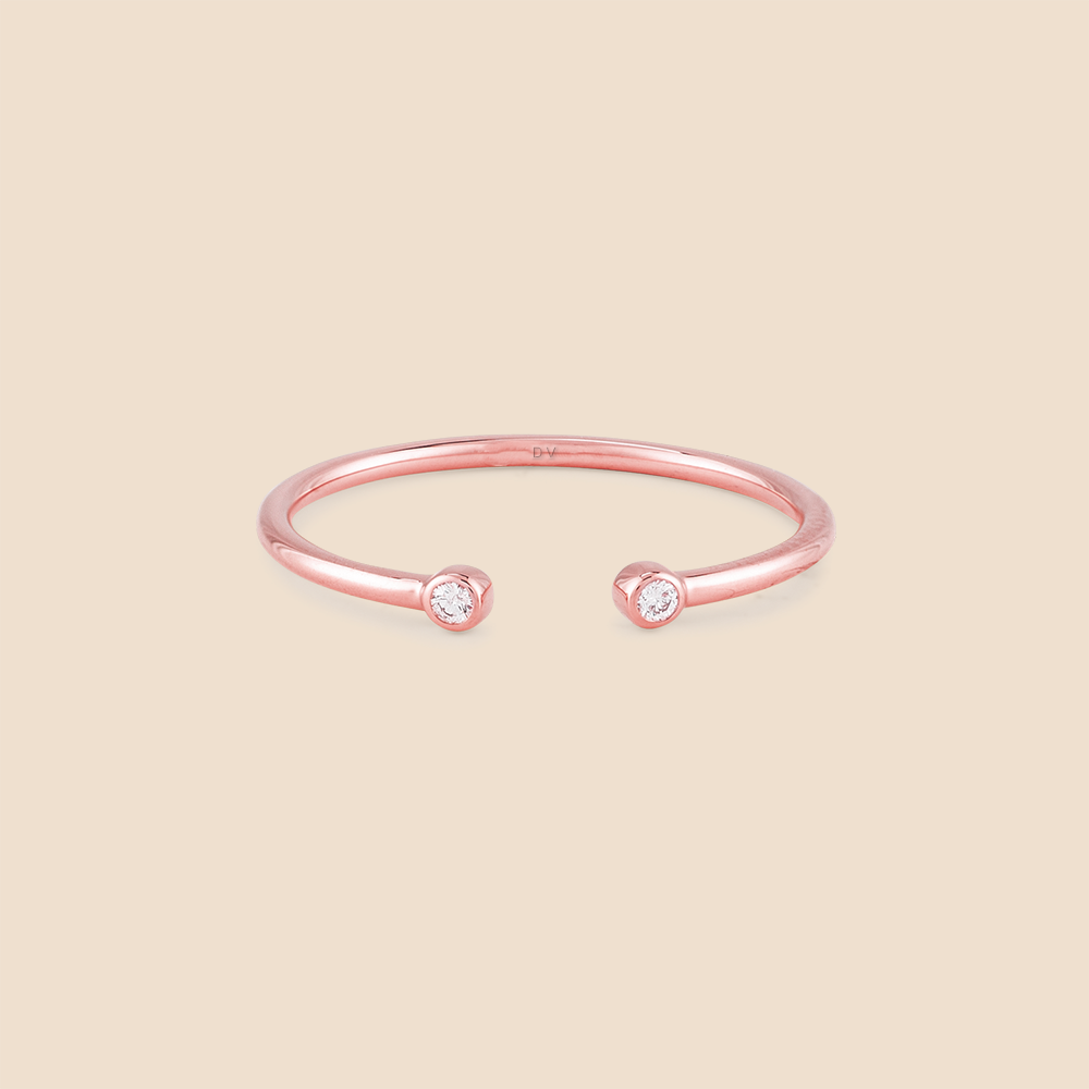 Two Diamond Open Ring