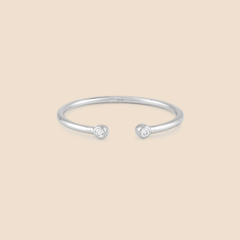 Two Diamond Open Ring