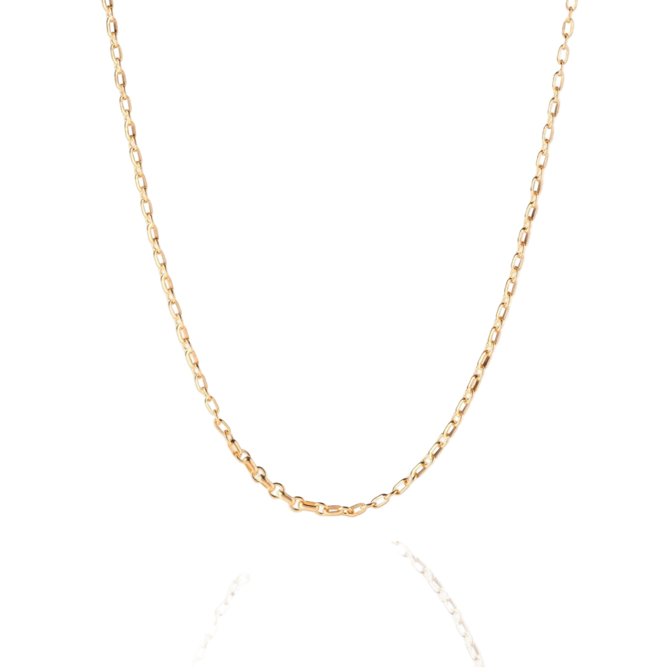 Oval Round Rolo Chain Necklace