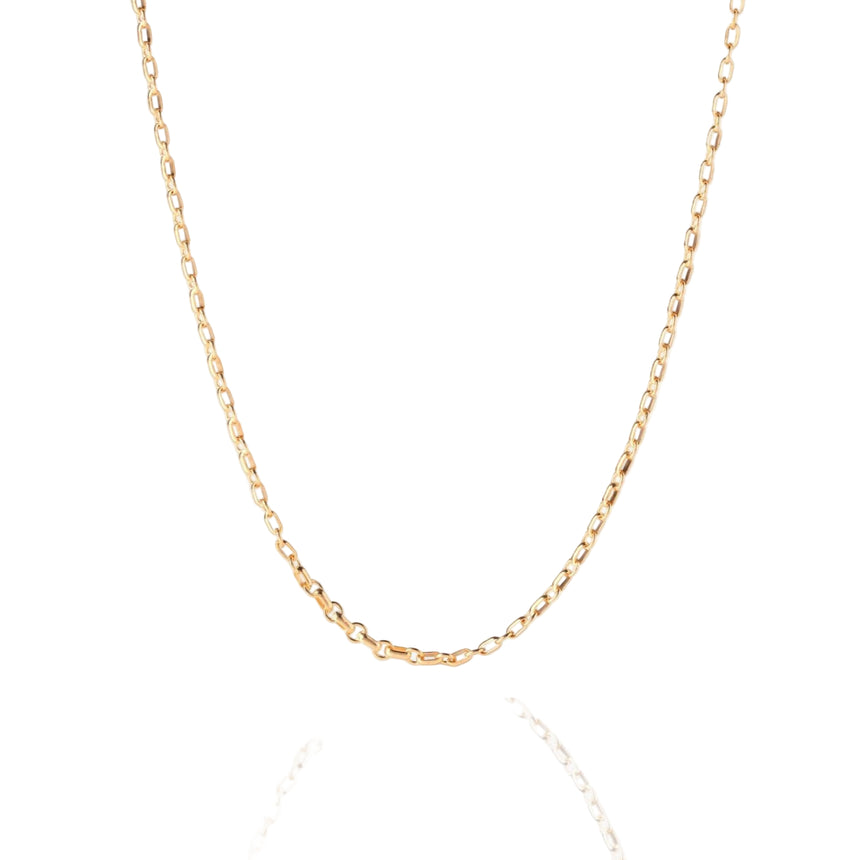 Oval Round Rolo Chain Necklace