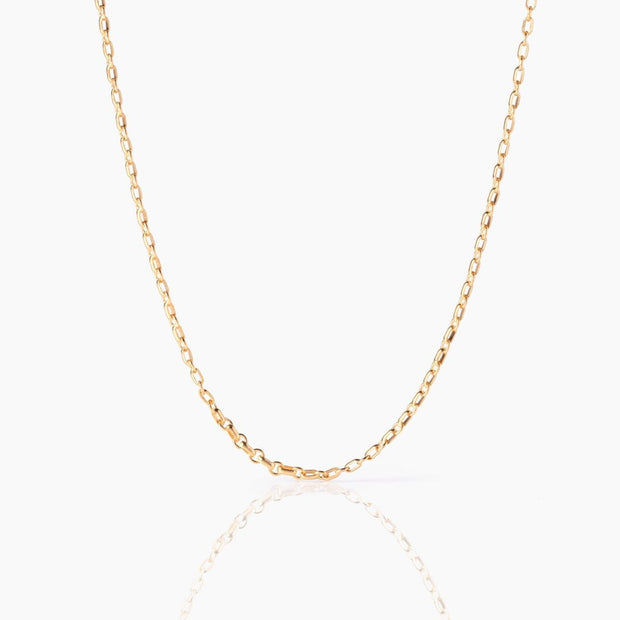 Oval Round Rolo Chain Necklace